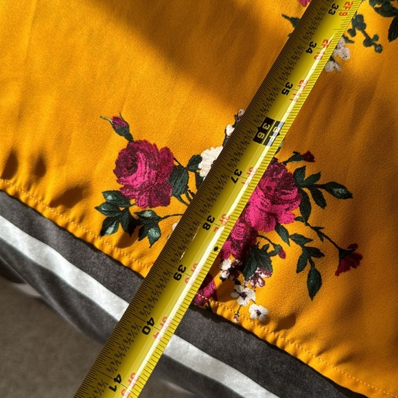 One Clothing Yellow with Magenta Flowers Summer/ Spring Dress, Size Small - Picture 8 of 10